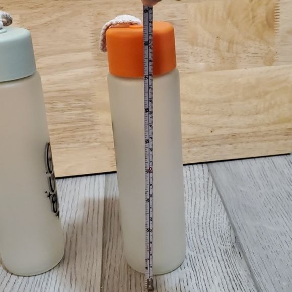 2 Glass Motivational Water Drink Bottle Container 12 oz - Picture 8 of 9